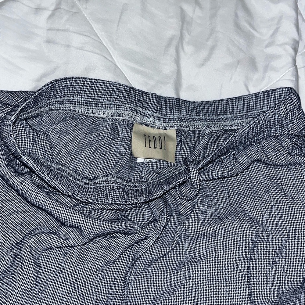 Teddi Vintage Micro Pattern Drawstring Loose Pant… - image 1